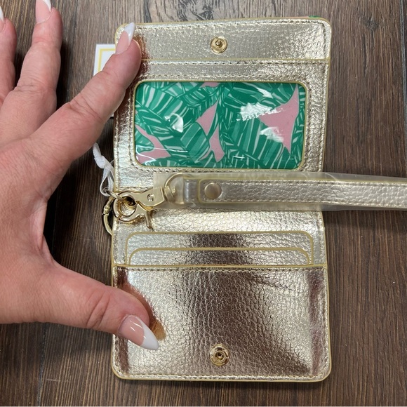 🆕 Lilly Pulitzer Vegan Keychain Slim Wallet Wristlet Let's Go Bananas NEW - Picture 5 of 5